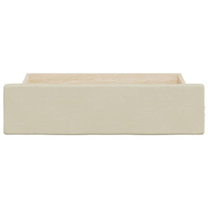 Cassetti da Letto 2pz Crema in Legno Multistrato e Similpelle 833924