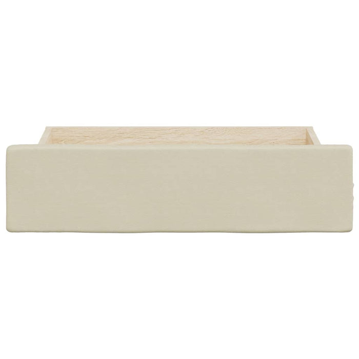 Cassetti da Letto 2pz Crema in Legno Multistrato e Similpelle 833924