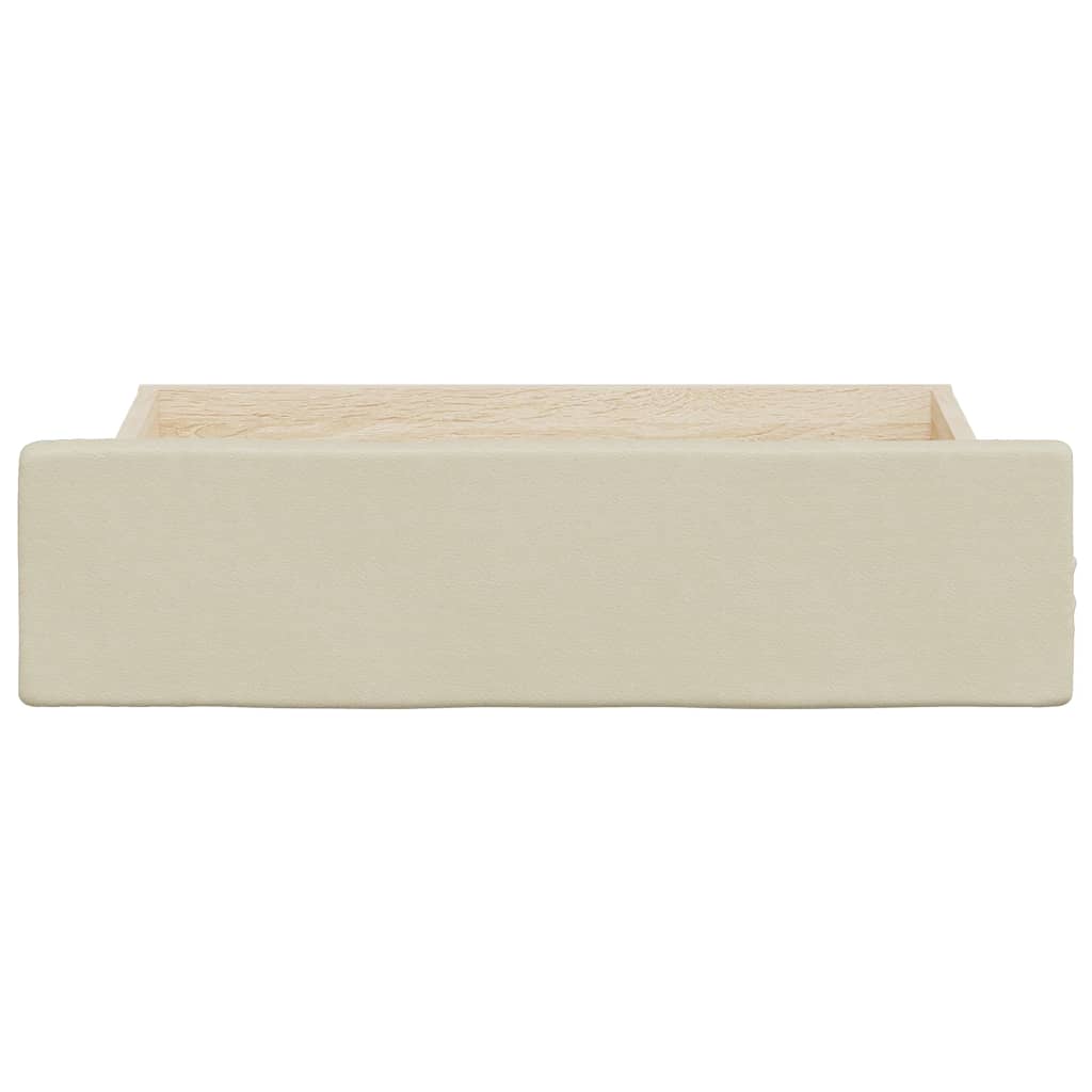 Cassetti da Letto 2pz Crema in Legno Multistrato e Similpelle 833924