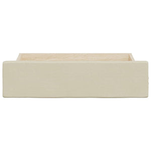 Cassetti da Letto 2pz Crema in Legno Multistrato e Similpelle 833924