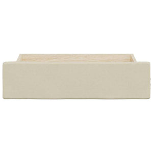 Cassetti da Letto 2pz Crema in Legno Multistrato e Similpelle