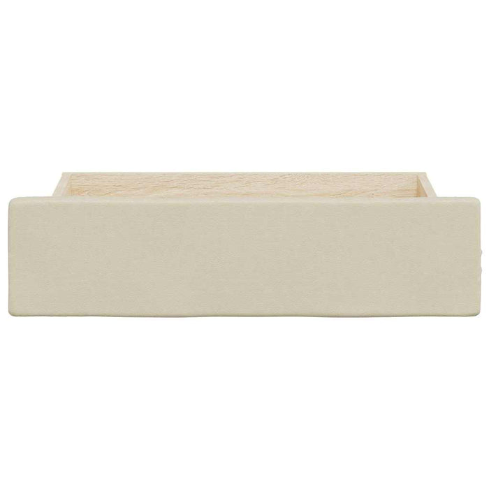 Cassetti da Letto 2pz Crema in Legno Multistrato e Similpelle