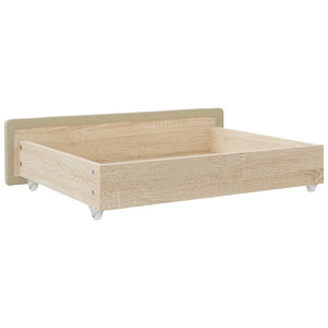 Cassetti da Letto 2pz Crema in Legno Multistrato e Similpelle 833924