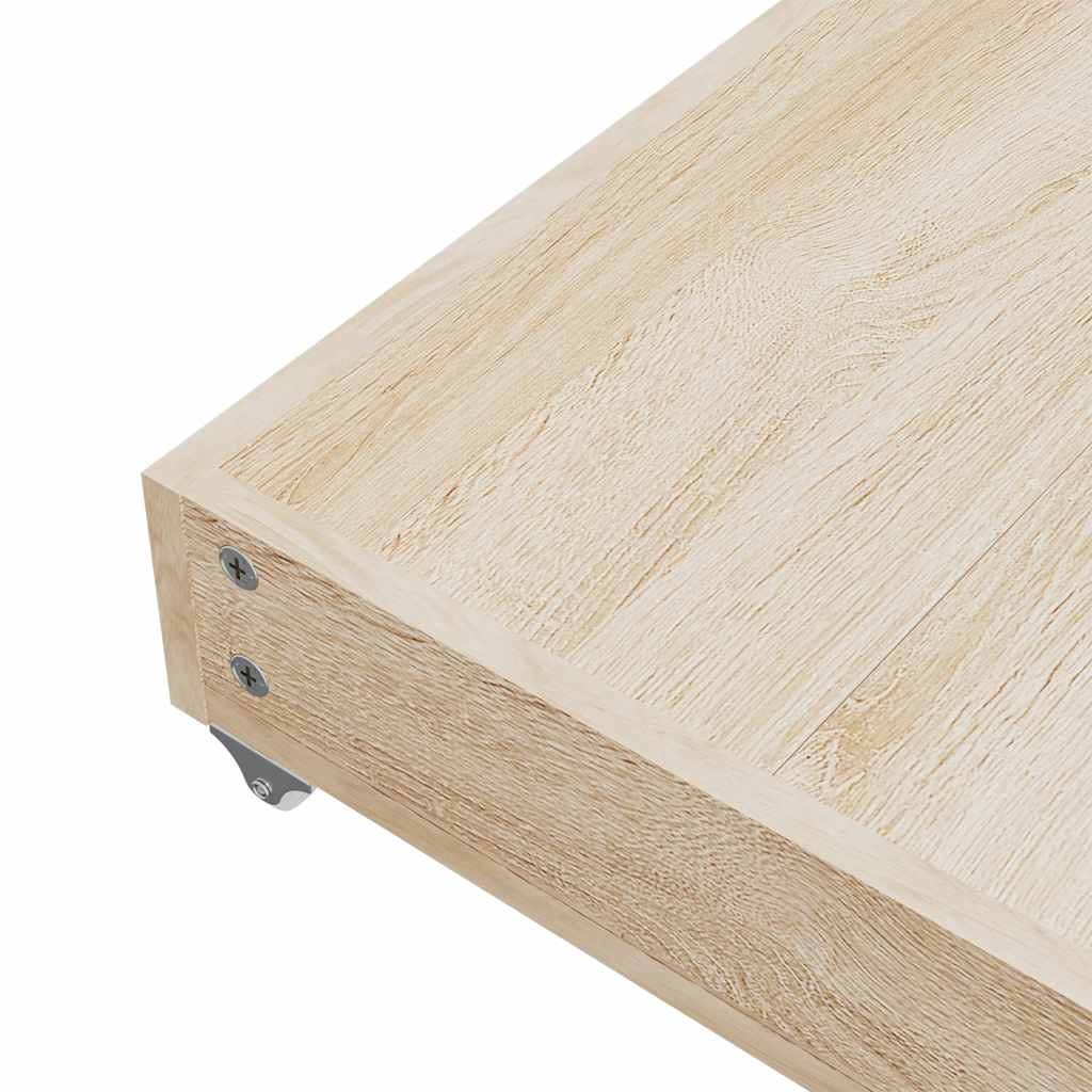 Cassetti da Letto 2pz Crema in Legno Multistrato e Similpelle 833924