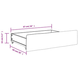 Cassetti da Letto 2pz Crema in Legno Multistrato e Similpelle 833924