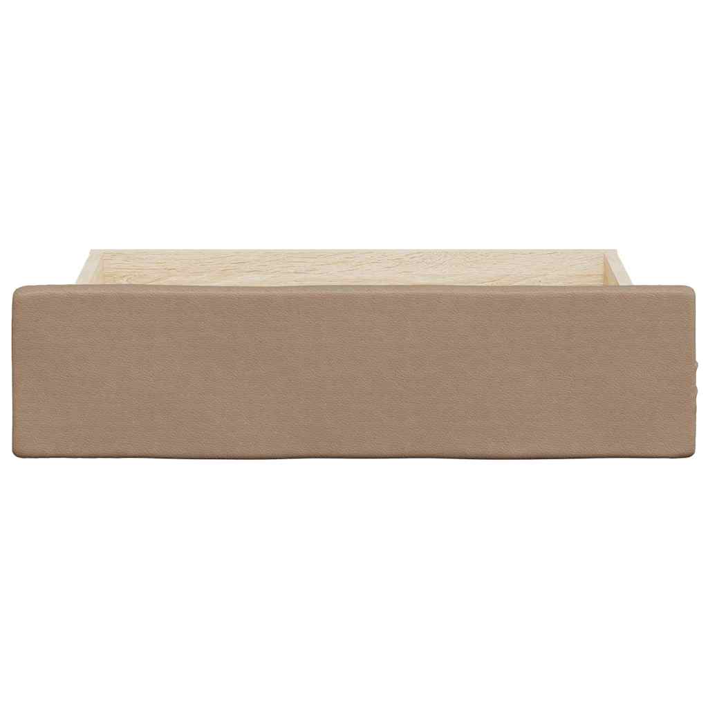 Cassetti da Letto 2pz Cappuccino Legno Multistrato e Similpelle