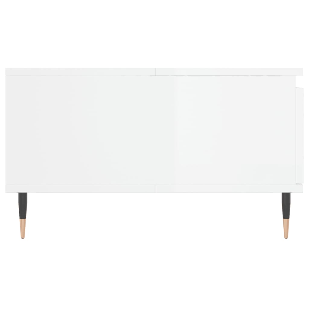 Tavolino Salotto Bianco Lucido 90x60x35 cm in Legno Multistrato 827054