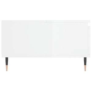 Tavolino Salotto Bianco Lucido 90x60x35 cm in Legno Multistrato 827054