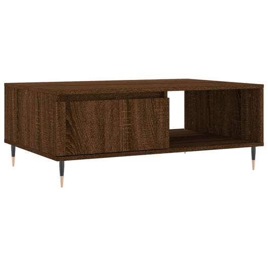Tavolino da Salotto-Tavolino da soggiorno-Tavolo Rovere Marrone 90x60x35cm Legno Multistrato 672563