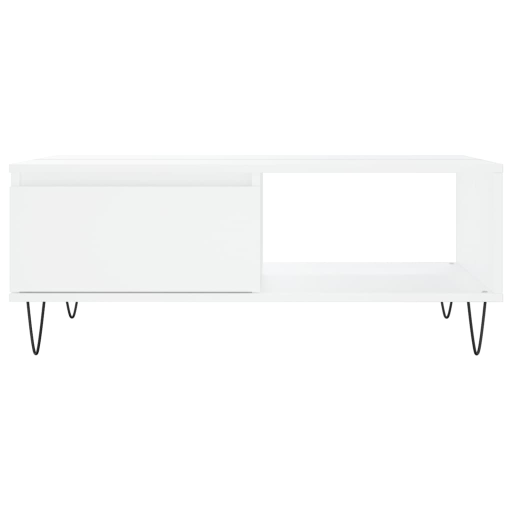 Tavolino da Salotto Bianco 90x60x35 cm in Legno Multistrato 827060