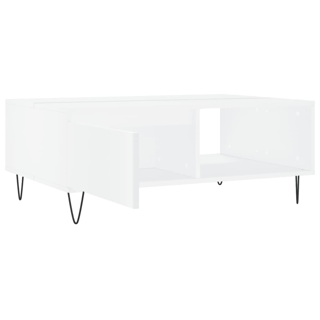 Tavolino da Salotto-Tavolino da soggiorno-Tavolo Bianco 90x60x35 cm in Legno Multistrato 697163