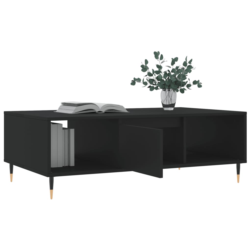 Tavolino da Salotto Nero 104x60x35 cm in Legno Multistrato 827077