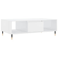 Tavolino da Salotto Bianco Lucido 104x60x35cm Legno Multistrato 827078