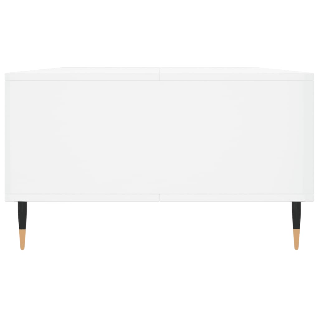 Tavolino da Salotto Bianco Lucido 104x60x35cm Legno Multistrato