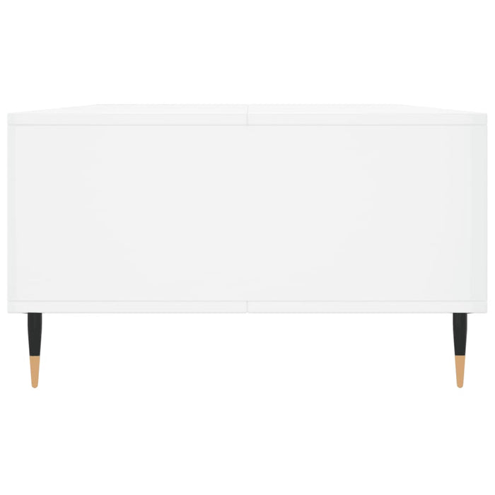 Tavolino da Salotto Bianco Lucido 104x60x35cm Legno Multistrato