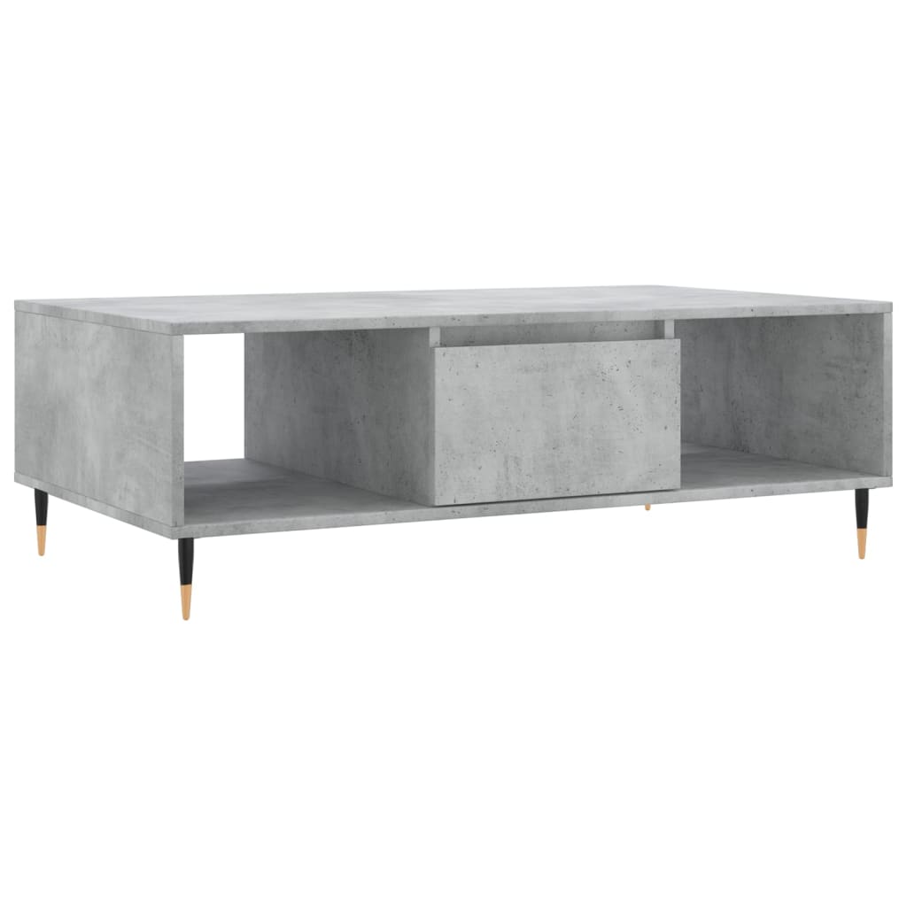 Tavolino Salotto-Tavolino da soggiorno-Tavolo Grigio Cemento 104x60x35 cm Legno Multistrato 616612