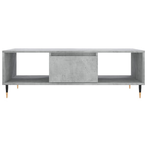 Tavolino Salotto-Tavolino da soggiorno-Tavolo Grigio Cemento 104x60x35 cm Legno Multistrato 616612