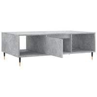 Tavolino Salotto-Tavolino da soggiorno-Tavolo Grigio Cemento 104x60x35 cm Legno Multistrato 616612