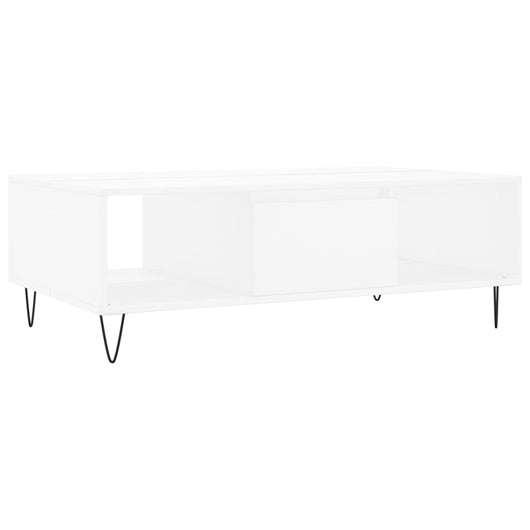 Tavolino da Salotto Bianco 104x60x35 cm in Legno Multistrato 827084