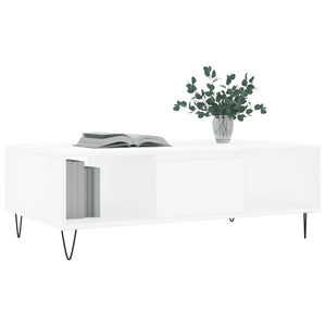Tavolino da Salotto Bianco 104x60x35 cm in Legno Multistrato 827084