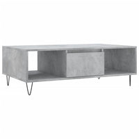 Tavolino Salotto Grigio Cemento 104x60x35 cm Legno Multistrato 827088