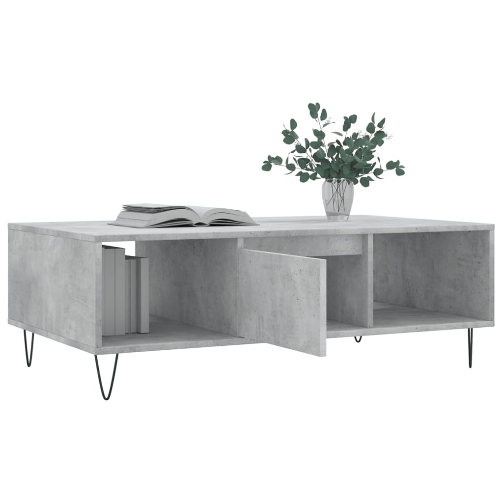 Tavolino Salotto Grigio Cemento 104x60x35 cm Legno Multistrato 827088