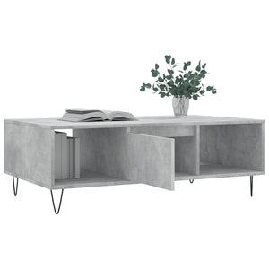 Tavolino Salotto Grigio Cemento 104x60x35 cm Legno Multistrato 827088