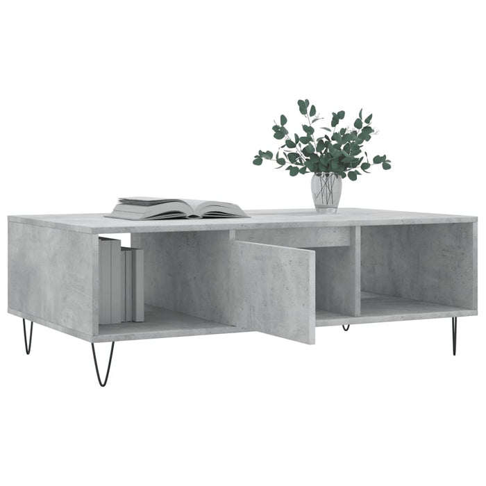 Tavolino Salotto Grigio Cemento 104x60x35 cm Legno Multistrato 827088