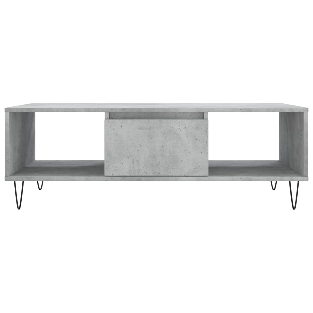 Tavolino Salotto Grigio Cemento 104x60x35 cm Legno Multistrato 827088