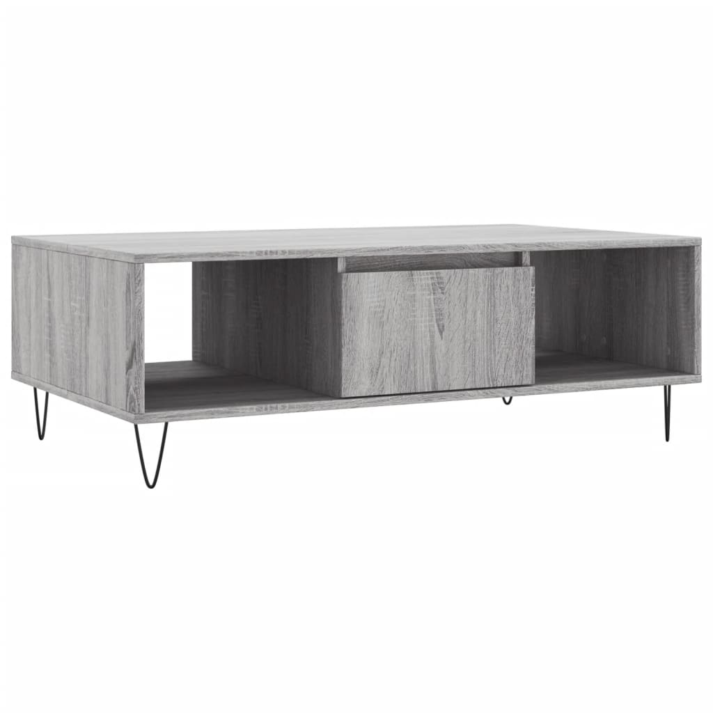 Tavolino da Salotto-Tavolino da soggiorno Grigio Sonoma 104x60x35cm Legno Multistrato
