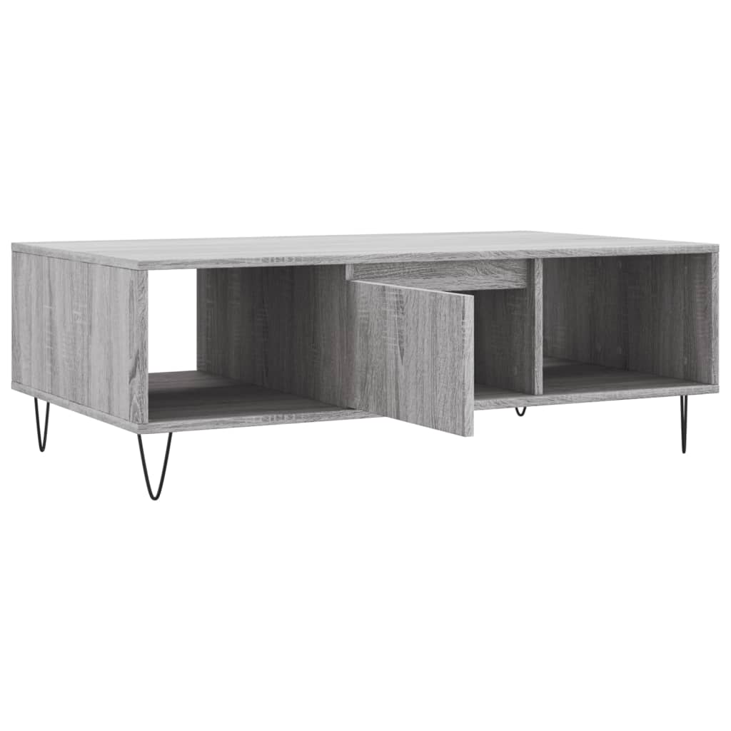 Tavolino da Salotto-Tavolino da soggiorno Grigio Sonoma 104x60x35cm Legno Multistrato