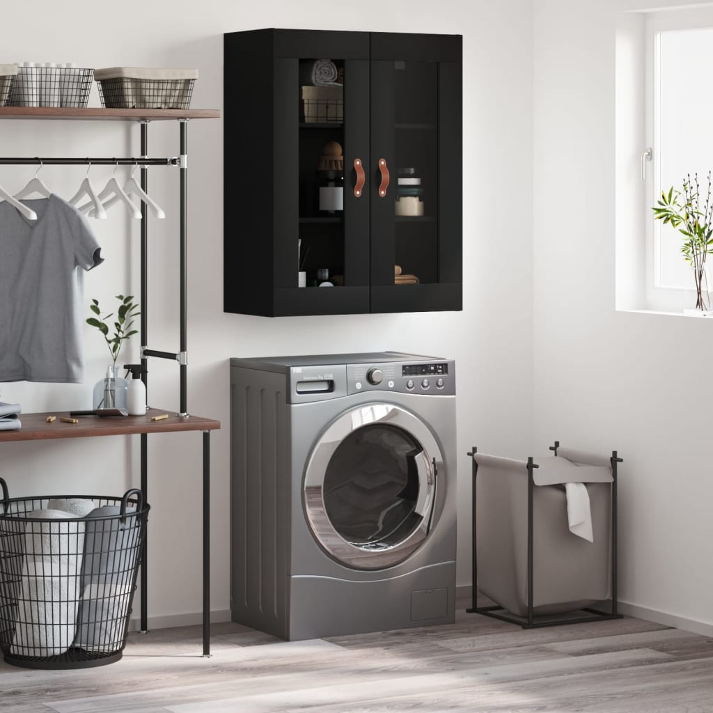 Mobile a Parete Nero 69,5x34x90 cm 828453