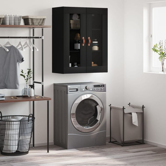 Mobile a Parete Nero 69,5x34x90 cm 828453