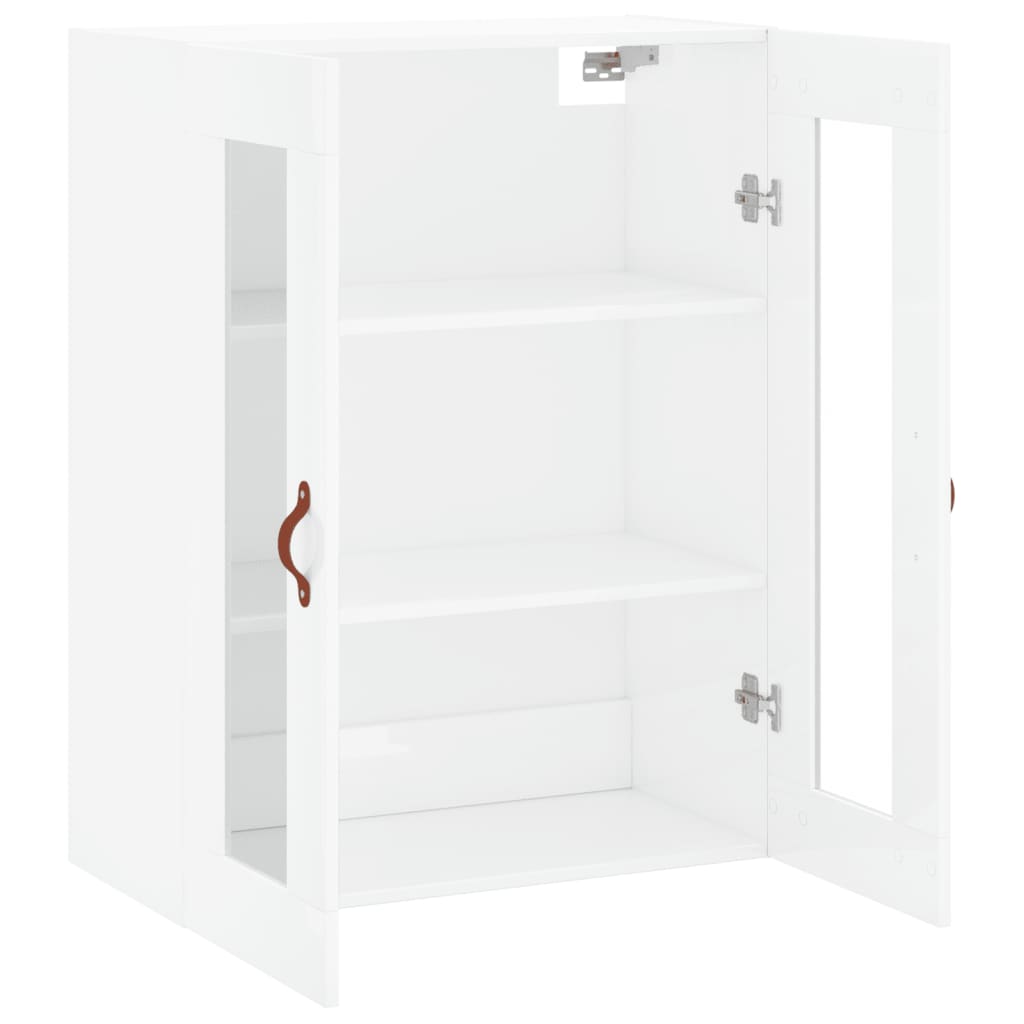 Mobile a Parete Bianco Lucido 69,5x34x90 cm 828454