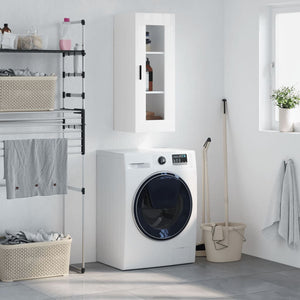 Mobile a Parete Bianco Lucido 34,5x34x90 cmcod mxl 80136