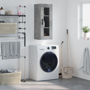 Mobile a Parete Grigio Cemento 34,5x34x90 cm 828936