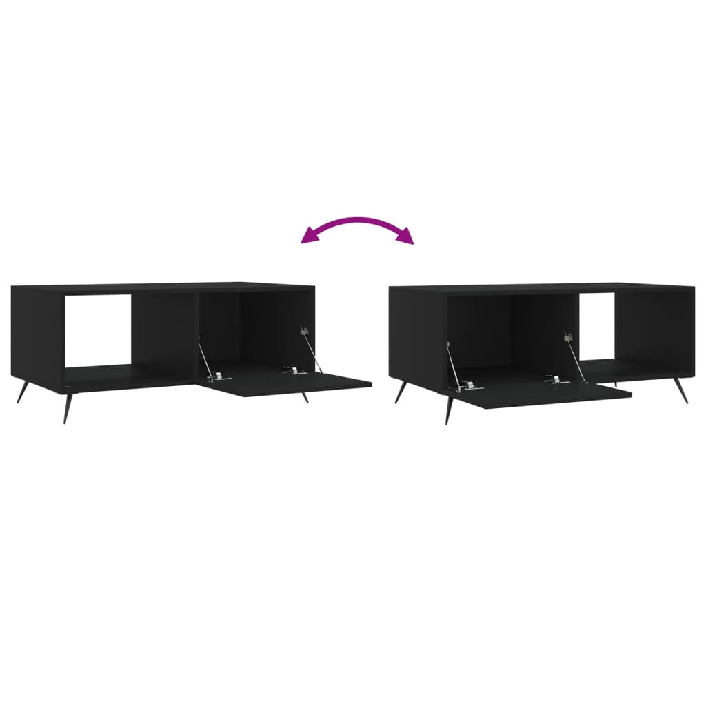 Tavolino da Salotto Nero 90x50x40 cm in Legno Multistrato 829181