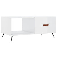 Tavolino da Salotto Bianco Lucido 90x50x40 cm Legno Multistratocod mxl 103475