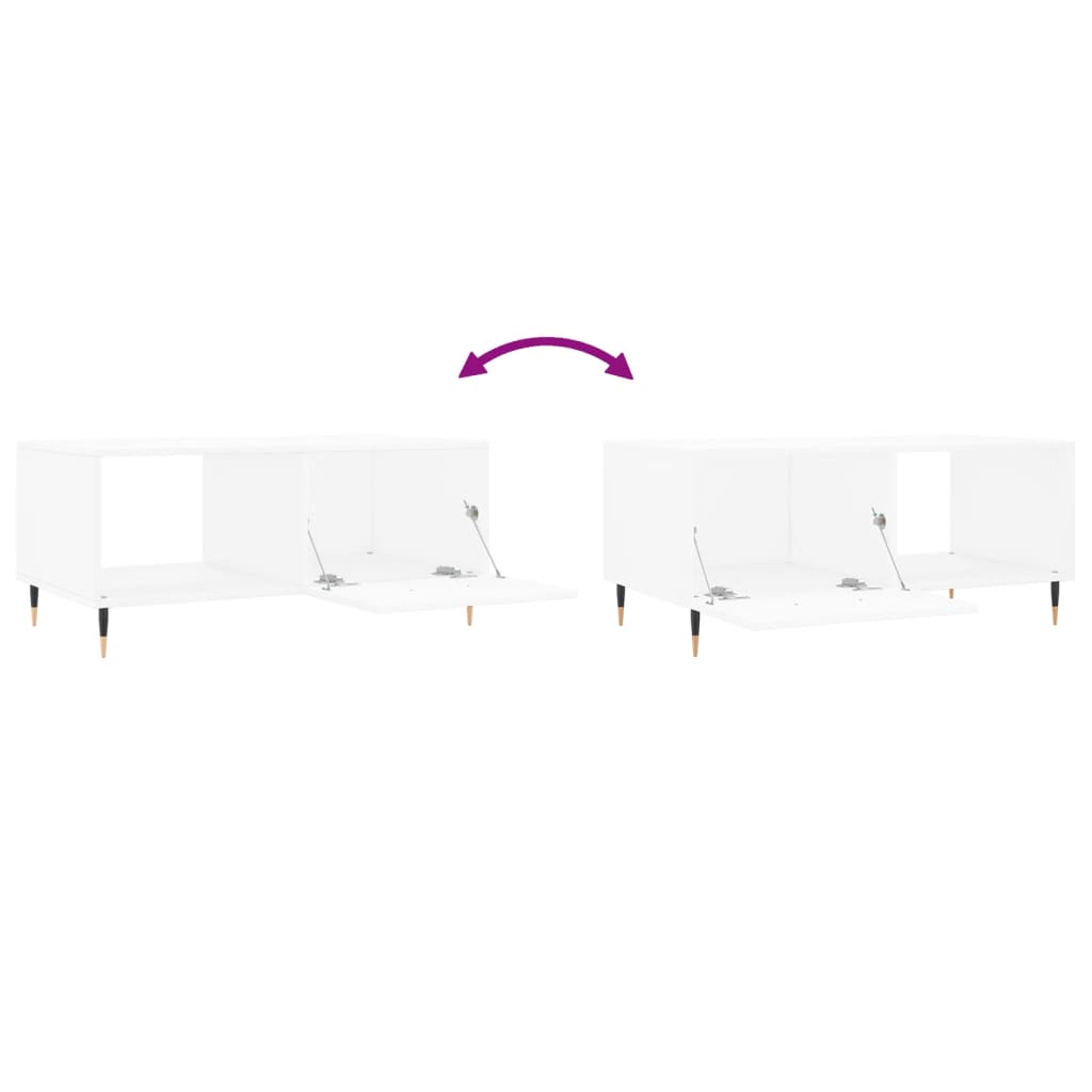 Tavolino da Salotto Bianco 90x50x40 cm in Legno Multistrato 829188