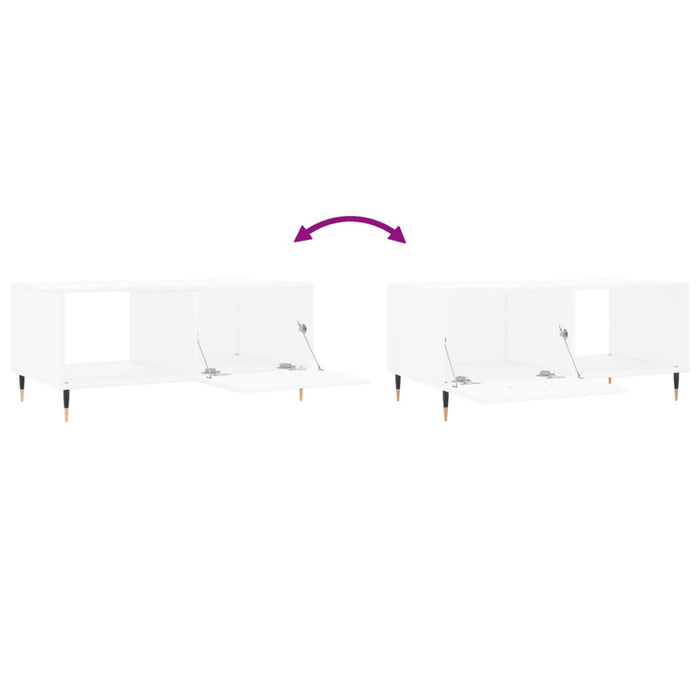 Tavolino da Salotto Bianco 90x50x40 cm in Legno Multistrato 829188