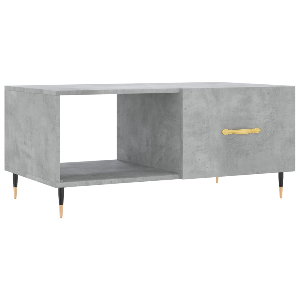 Tavolino da Salotto Grigio Cemento 90x50x40cm Legno Multistrato 829192