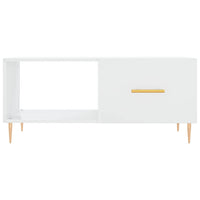 Tavolino da Salotto Bianco Lucido 90x50x40 cm Legno Multistrato 829198