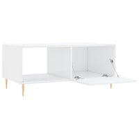 Tavolino da Salotto-Tavolino da soggiorno-Tavolo Bianco Lucido 90x50x40 cm Legno Multistrato 644052