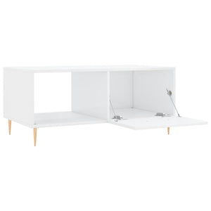 Tavolino da Salotto Bianco Lucido 90x50x40 cm Legno Multistrato 829198
