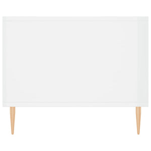 Tavolino da Salotto Bianco Lucido 90x50x40 cm Legno Multistrato 829198