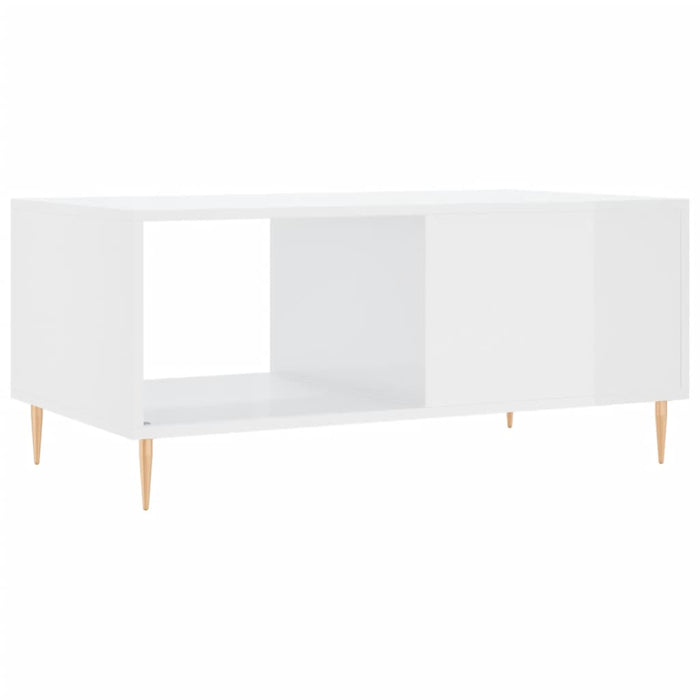 Tavolino da Salotto-Tavolino da soggiorno-Tavolo Bianco Lucido 90x50x40 cm Legno Multistrato 644052