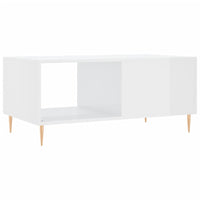 Tavolino da Salotto Bianco Lucido 90x50x40 cm Legno Multistrato 829198