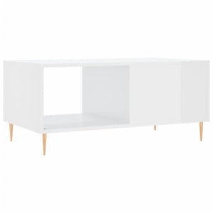 Tavolino da Salotto Bianco Lucido 90x50x40 cm Legno Multistrato 829198