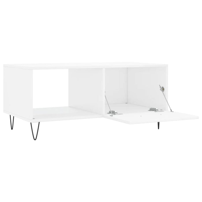 Tavolino da Salotto Bianco Lucido 90x50x40 cm Legno Multistrato 829206