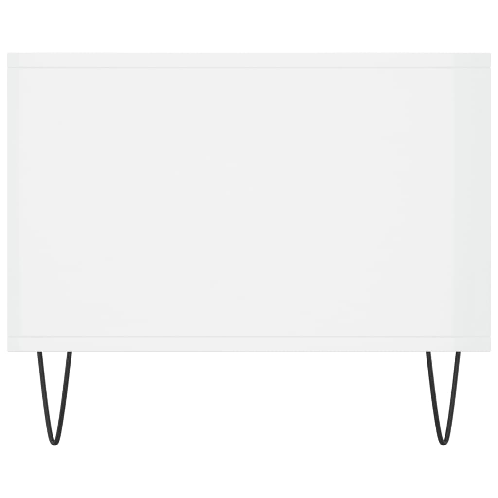 Tavolino da Salotto Bianco Lucido 90x50x40 cm Legno Multistrato 829206